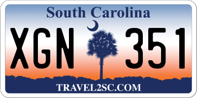 SC license plate XGN351