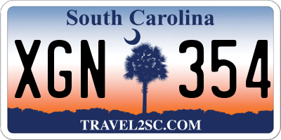 SC license plate XGN354