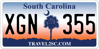SC license plate XGN355