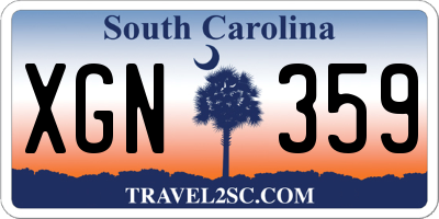 SC license plate XGN359