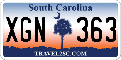 SC license plate XGN363