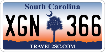 SC license plate XGN366