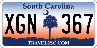 SC license plate XGN367
