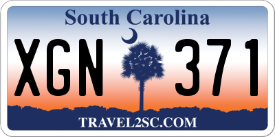 SC license plate XGN371