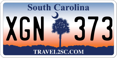 SC license plate XGN373