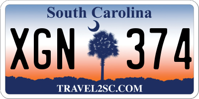 SC license plate XGN374