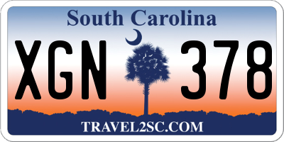 SC license plate XGN378