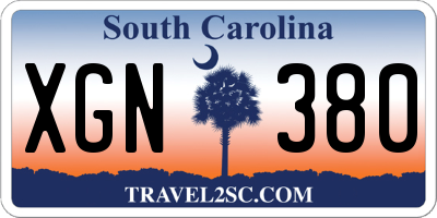 SC license plate XGN380
