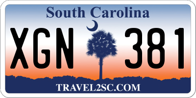 SC license plate XGN381