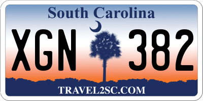SC license plate XGN382