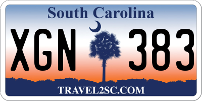 SC license plate XGN383