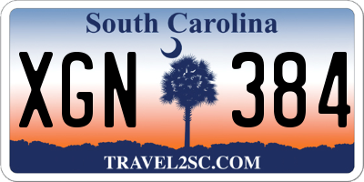 SC license plate XGN384