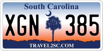 SC license plate XGN385