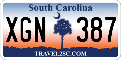 SC license plate XGN387