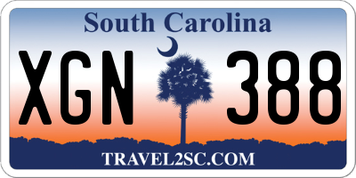 SC license plate XGN388