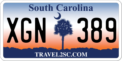 SC license plate XGN389