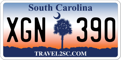 SC license plate XGN390