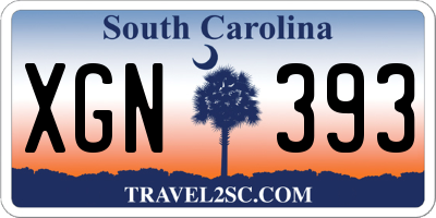 SC license plate XGN393