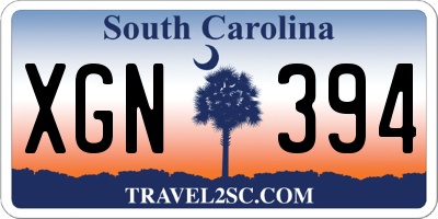 SC license plate XGN394