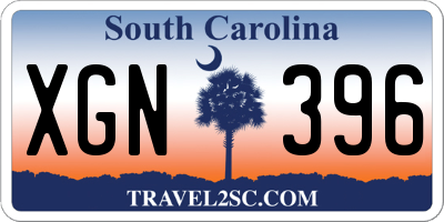 SC license plate XGN396