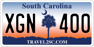 SC license plate XGN400