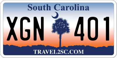 SC license plate XGN401