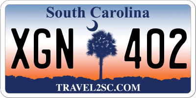 SC license plate XGN402