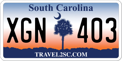 SC license plate XGN403