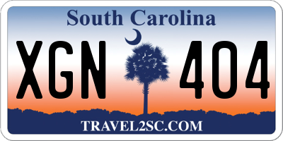 SC license plate XGN404