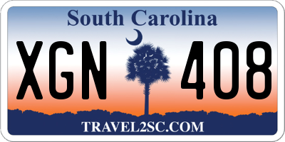 SC license plate XGN408