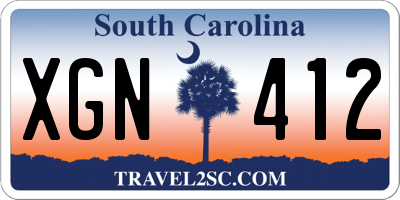 SC license plate XGN412