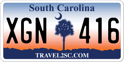 SC license plate XGN416