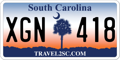 SC license plate XGN418