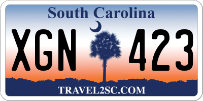 SC license plate XGN423
