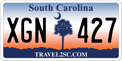 SC license plate XGN427