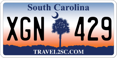 SC license plate XGN429