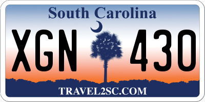 SC license plate XGN430