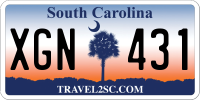 SC license plate XGN431