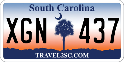 SC license plate XGN437