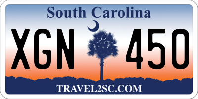 SC license plate XGN450