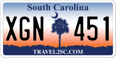 SC license plate XGN451