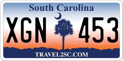 SC license plate XGN453