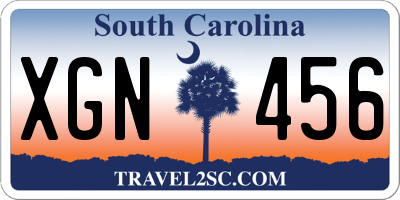 SC license plate XGN456