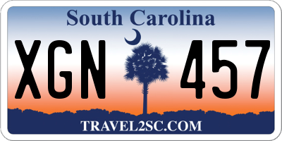SC license plate XGN457