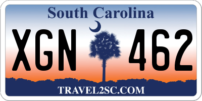 SC license plate XGN462