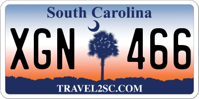 SC license plate XGN466