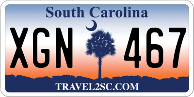 SC license plate XGN467
