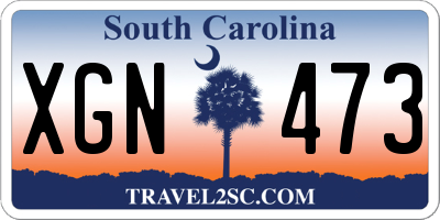SC license plate XGN473