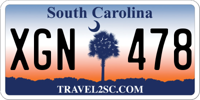 SC license plate XGN478