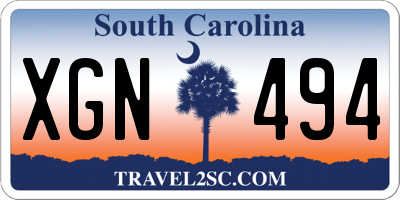 SC license plate XGN494